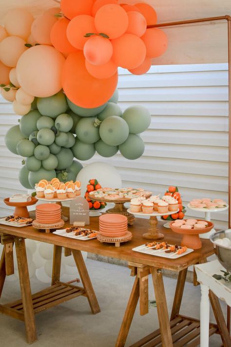 What A Cutie Baby Shower Theme, What Will Cutie Be, 2 Cuties On The Way, Orange You Curious Gender Reveal Ideas, Citrus Theme Dessert Table, He Or She What Will Our Cutie Be, Citrus Gender Reveal, Dual Baby Shower Ideas, Baby Shower Summer Ideas