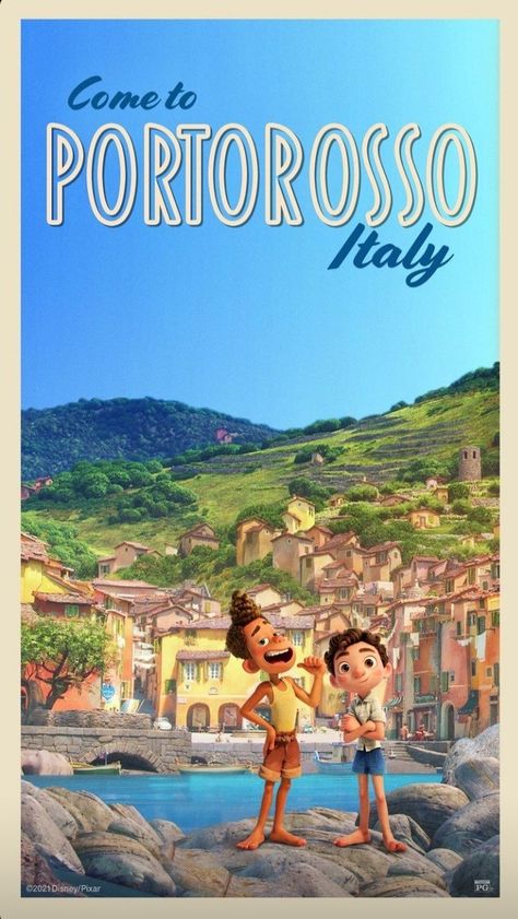 Original post by Pixar on Instagram #disney #pixar #Luca #Alberto #Italy #portorosso #friends #movie #poster #instagram Pixar Poster, Disney Original Movies, Luca Disney, Lucas Movie, Disney Posters, Movie Streaming, Now And Then Movie, Animation Movie, Pinturas Disney