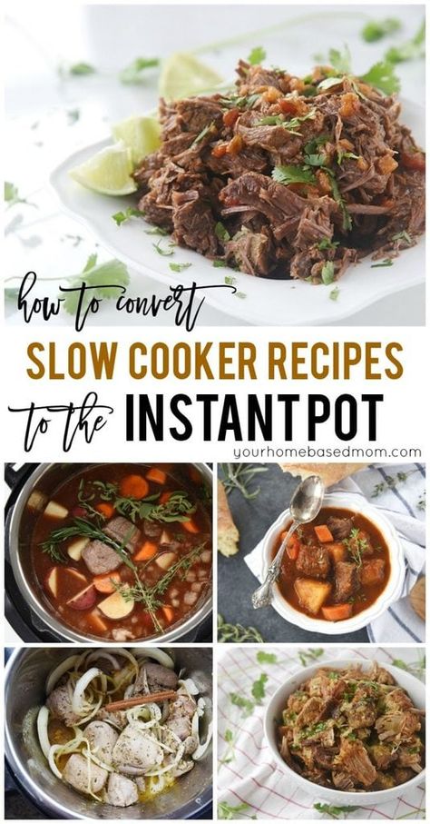 Convert slow cooker to instant pot Slow Cooker Setting On Instant Pot, Instant Pot Recipes Using Springform Pan, Convert Slow Cooker To Instant Pot, Instant Pot Tips And Tricks, Pot Recipes Easy, Soup Recipes Slow Cooker, Family Dinner Recipes, Healthy Crockpot Recipes, Slow Cooker Soup