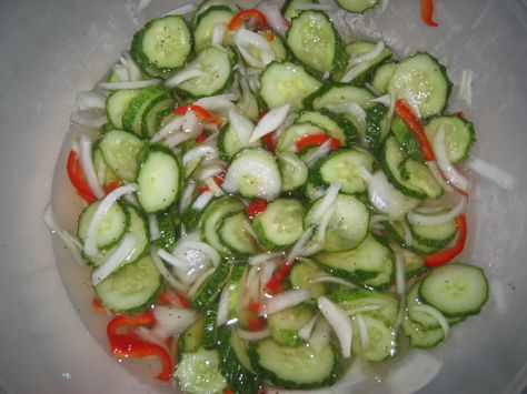 Ice Cream Bucket Refrigerator Pickles, Ice Cream Pail Pickles, Ice Cream Pail Refrigerator Pickles, Pail Pickles, Fridge Pickles, Crispy Pickles Recipe, Baked Pickles, Freezing Recipes, Refrigerator Pickle Recipes