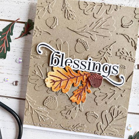 Branch Decoration, Fall Cards Handmade, Thanksgiving Cards Handmade, Autumn Blessings, The Greetery, Fall Greeting Cards, Mighty Oaks, Leaf Cards, Card Layouts