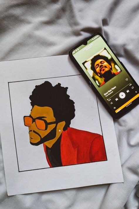 The Weekend Drawing Pencil, The Weeknd Aesthetic Drawing, The Weekend Drawing Easy, The Weeknd Canvas Painting, The Weeknd Line Art, Starboy Drawing, Rapper Paintings Easy, The Weeknd Art Drawing, The Weeknd Drawing Easy