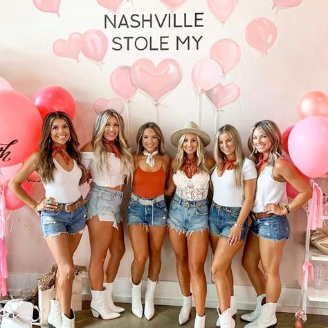 Stag & Hen | Bachelorette Shop on Instagram: “Nashville... we MISS YOU! 💕 ⁣ ⁣ If you’re in the midst of planning a Last Bash In Nash and need some ideas for your itinerary, check out…” Bachelorette Party Outfit Night, Nashville Bachelorette Party Outfit, Bachelorette Party In Nashville, Austin Bachelorette, Western Bachelorette, Neon Prom Dresses, 90s Fashion Outfits Hip Hop Party, Bachelorette Planning, Tennessee Nashville