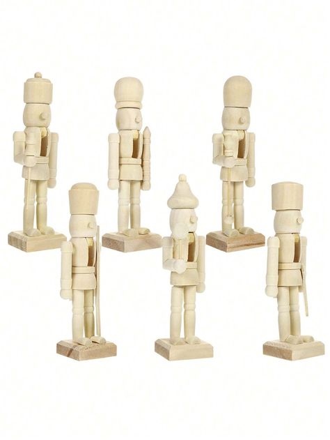 1pc/6pcs Nutcracker Christmas Wooden Soldier Shape Diy Blank Unpainted Nutcracker Puppet Walnut Clamp Decoration for Sale Australia| New Collection Online| SHEIN Australia Wooden Crafts Diy, Nutcracker Figures, Table Centerpiece Decorations, Christmas Craft Projects, Nutcracker Soldier, Nutcracker Ornaments, Navidad Diy, Favorite Paint, Diy Projects Videos