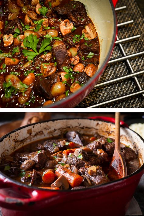 Ina Garten Beef Bourguignon, Tuscan Beef Stew, Tuscan Beef, Tender Beef Stew, Beef Stew Recipe, Braised Beef, Stew Recipe, Tuscan Style, Slow Cooker Beef