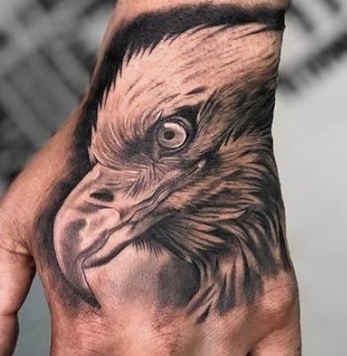 Eagle Tattoo On Hand For Men, Eagle On Hand Tattoo, Eagle Tattoo Design On Hand, Top Of Hand Tattoos Men, Eagle Hand Tattoo, Candy Skull Tattoo For Men, Eagle Tattoo On Hand, Candy Skull Tattoo, Tattoos Masculinas