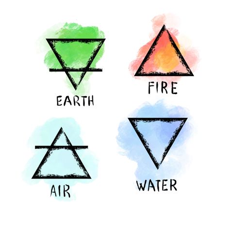 elements symbols earth fire air water Earth Fire Water Air Tattoo Symbols, Symbol For Earth Element, 4 Element Symbols, Symbol For Air Element, Elements Earth Air Fire Water, Air Wind Fire Water Tattoo, Earth Zodiac Tattoo, Air Earth Fire Water, Magical Elements Symbols