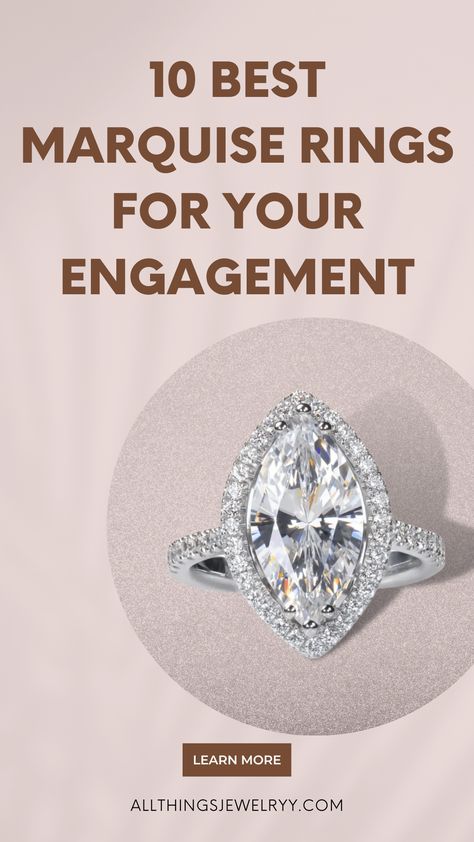 Are you looking for a unique engagement ring? In this guide, we're sharing some marquise cut engagement rings and how to choose the best one. Marques Engagement Ring, Settings For Marquise Diamonds, Marquee Diamond Rings, Marquise Rings, Gold Marquise Ring, Marquise Cut Rings, Cut Engagement Rings, Marquise Cut Engagement Ring, Types Of Gems