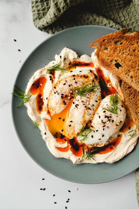 Turkish Eggs, Turkish Breakfast, Chocolate Bark, Cooking For Two, Plain Greek Yogurt, Breakfast Dishes, Nut Butter, Smoked Paprika, Tahini