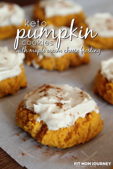 Keto Pumpkin Cookies, Maple Cream Cheese Frosting, Maple Cream Cheese, Pudding Chia, Postre Keto, My Keto, Keto Pumpkin, Maple Cream, Keto Sweets