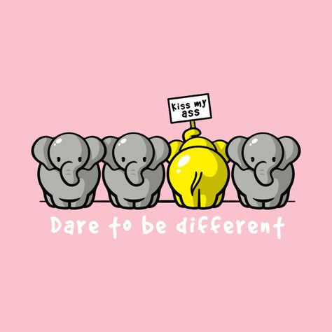 Dare To Be Different Quotes, Elephants Aesthetic, Quotes Drawing Ideas, Pill Stickers, Aesthetic Elephant, Sketch Elephant, Elephant Aesthetic, Elephants Wallpaper, Elephant Drawings