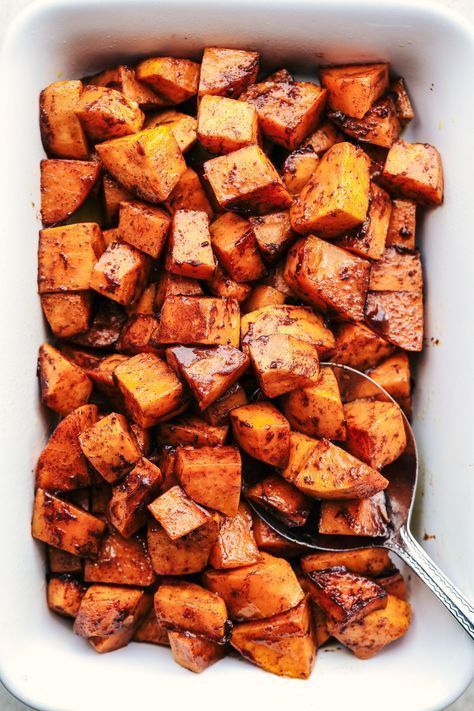 Roasted Honey Cinnamon Butter Sweet Potatoes get roasted with the incredible flavor of cinnamon honey butter to create the absolute perfect side dish! Butter Sweet Potatoes, Honey Cinnamon Butter, Korean Sweet Potato, Sweet Potato Recipes Roasted, Cinnamon Honey Butter, Healthy Nutrition Plan, Honey Cinnamon, Cinnamon Butter, Salad Pasta