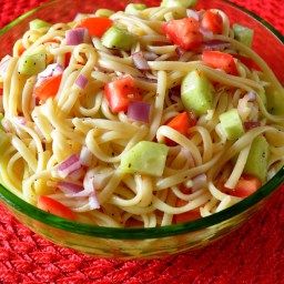 Linguine Salad Linguine Pasta Salad, Linguine Salad, Linguini Salad, Spaghetti Pasta Salad, Linguine Recipes, Noodle Salad Recipes, Linguine Pasta, Favorite Salad, Pasta Salad Recipe