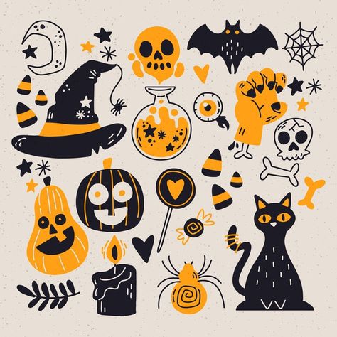 Halloween Vector Art, Halloween Design Ideas, Halloween Layout Design, Halloween Design Illustration, Halloween Cartoon Art, Halloween Illustration Cute, Halloween Illustration Design, Halloween Design Graphic, Happy Halloween Illustration