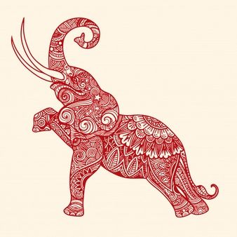 User6940940 | Freepik Stylized Motifs Design, Stylised Motifs Design, Abstract Motifs Design, Indian Elephant Illustration, Indian Elephant Art, Stylized Motifs, Easy Diy Tie Dye, Tamil Culture, Wedding Illustration Card