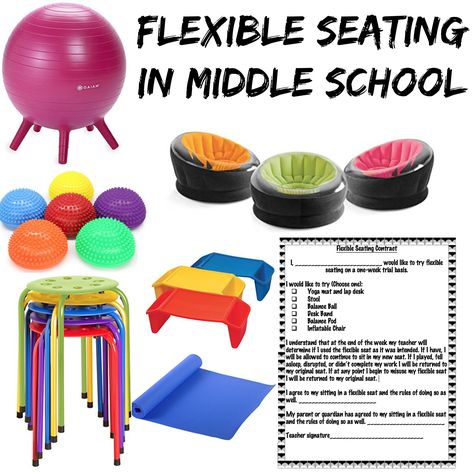 Flexible Seating for Middle School Classroom Middle School, Alternative Seating Classroom, Library Seating, Flexible Seating Classroom, Middle School Special Education, Middle School Science Classroom, Alternative Seating, Middle School Libraries, Classroom Seating