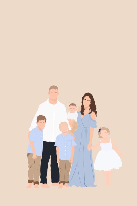 Family Illustration Art Drawings, Family Photo Cartoon, Illustration Art Family, Family Photo Drawing, Family Art Painting, Family Digital Art, Family Drawing Illustration, Family Picture Drawing, Portrait Illustration Digital