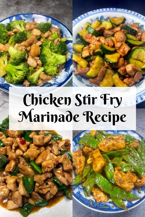 The trick to a tasty chicken stir fry is the chicken marinade! This is one of the most common ways we marinade our chicken. Gf Chicken Stir Fry, Marinade For Chicken Stirfry, Chicken Marinade For Stir Fry, Stir Fry Marinade Chicken, Stir Fry Marinade, Chicken Stir Fry Marinade, Fried Chicken Marinade, Chicken Thigh Stir Fry, Quick Chicken Marinade