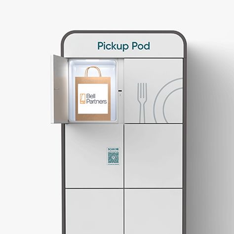 Minnow | Contactless Food Delivery & Self Pickup Food Lockers Pods Moving, Fridge Design, Food Trailers, Workplace Office, Locker Designs, Human Centered Design, Food Trailer, Meal Delivery Service, Work Ideas