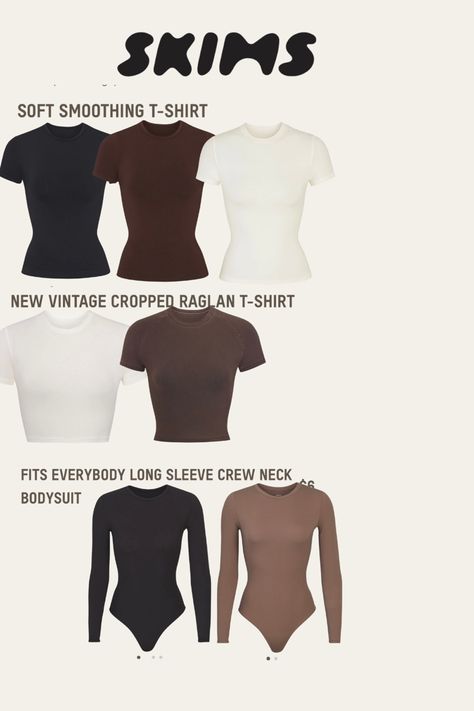 Skims Shapewear Aesthetic, Essential Clothing Pieces Black Woman, Skims Must Haves, Basic Clothes For Women, Essential Basics Clothes, Own Clothing Brand Aesthetic, Basic Pieces Of Clothing, Minimalist Clothes Aesthetic, Essential Clothing Pieces Woman