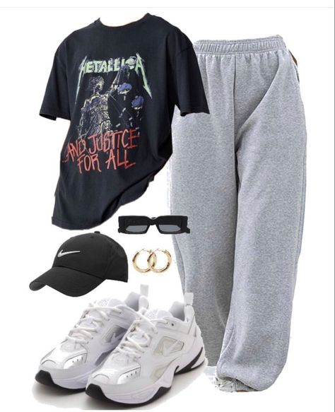 Race Car Graphic Tee Outfit, Popular Clothing Styles 2023, Baddie Outfits Casual School, Outfit Ideas For School Baddie, Outfit Ideas For Teens, Muzică Rock, Baddie Outfits For School, Mode Des Leggings, Buty Marki Nike