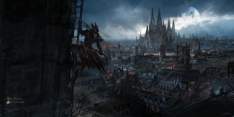 Bloodborne/#2326228 | Fullsize Image (1200x600) - Zerochan Bahamut Final Fantasy, Shiva Final Fantasy, Gothic Setting, Bloodborne Art, Architecture Wallpaper, Gothic Fantasy Art, Fantasy Background, Hack And Slash, Final Fantasy Art