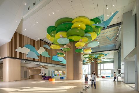 Gallery of Hong Kong Children’s Hospital | Architectural Services Department | Media - 3 Kindergarten Interior, Healthcare Interior Design, Daycare Design, Kindergarten Design, Wayfinding Design, Children Hospital, Hospital Interior, Kids Library, Hospital Interior Design