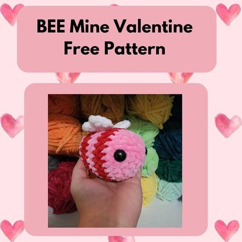 Sierra on Instagram: "✨️Free Pattern Fridayy✨️ It's been a while since I last posted a Free Pattern! Here is the pattern to my BEE-Mine Valentine’s Day Bee! I hope everyone LOVES the Heart Wings just as much as I do! ❤️ Also, should I write type this one up on @ribblr_it ? 🤔 Pattern @SaraBearaCrochet Yarn @premieryarns #crochet #crochetersofinstagram #freepatternfriday #freepattern #makeitpremier #freecrochetpattern #crafting #crochetinspiration #beginnercrochet #amigurumi #valentines #va Valentine Bee Crochet, Free Crochet Pattern Valentines Day, Easy Valentines Crochet Patterns, Crochet Pattern Valentines Day, Free Valentine’s Day Crochet Patterns, Valentine Crochet Amigurumi, Valentine’s Day Crochet Plushies, Valentine Day Crochet Patterns, Crochet Valentines Ideas Free Patterns