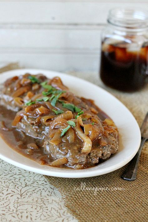 Hamburger Steak with Onions Brown Gravy Recipe Hamburger Steak With Onions, Steak With Onions, Brown Gravy Recipe, Hamburger Steaks, Easy Gravy Recipe, Steak And Onions, Hamburger Steak, Brown Gravy, Hamburger Meat