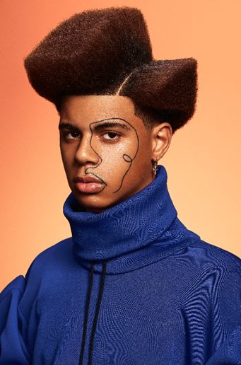 Cyberpunk Hairstyles, Cyberpunk People, Man Ponytail, Inspi Photo, Hairstyle For Men, Afro Style, Editorial Hair, Mens Hair Trends, Black Men Hairstyles