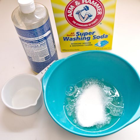 DIY Liquid Dishwasher Detergent   What You'll Need: 1 cup castile soap 1/4 cup washing soda 1 cup hot water 10-20 drops essential oil (optional) Small mixing bowl Whisk Plastic squeeze-top container Funnel Castile Soap Dishwasher Detergent, Castile Dishwasher Detergent, Liquid Dishwasher Detergent, Diy Dishwasher Soap, Diy Dishwasher Detergent, Homemade Dishwasher Detergent, Diy Detergent, Dishwasher Tabs, Homemade Cleaning Supplies