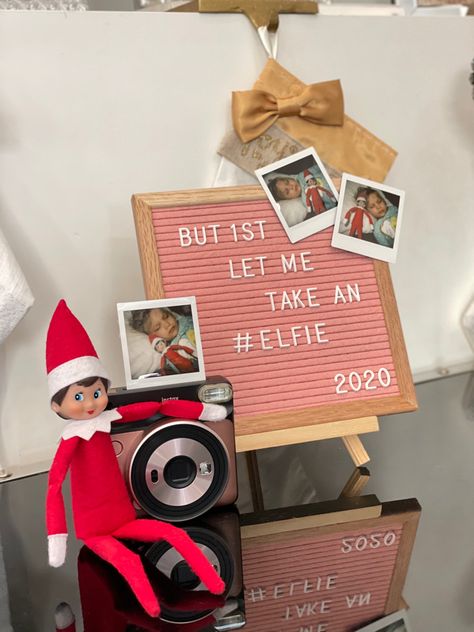 Elf On The Shelf Peed Myself, Dec 1st Elf On The Shelf Ideas, Elf On The Shelf Selfie With Kids, Princess Elf On The Shelf Ideas, Elf And Baby Ideas, Elf On The Shelf Ideas For Preschool, Elf On A Shelf Im Back Ideas, Selfie Elf On The Shelf, 2 Elfs Ideas