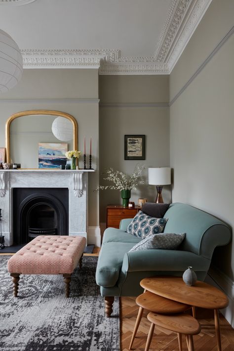 Brockley Family Home - Victorian - Living Room - London - by Imperfect Interiors | Houzz UK Room Marble Design, Terrace House Living Room, British Living Room, Terrace House Interior, Modern Marble Bathroom, Living Room Victorian, Living Room Marble, London Living Room, Victorian House Interiors