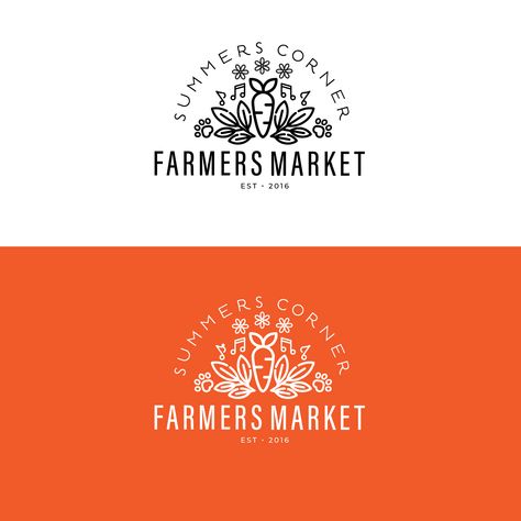 Design #24 by Dantoca | The Summers Corner Farmers Market Farmers Market Branding, Farmers Market Design, Farm Logo Inspiration, Farmers Market Aesthetic, Farmers Market Logo, Market Logo, Organic Packaging, Farmer Market, Top Farm