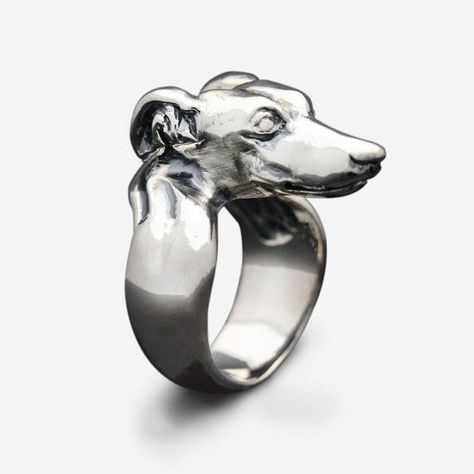 Greyhound Jewelry, Dog Lover Jewelry, Greyhound Art, Snake Ring Silver, Spoon Jewelry, Dog Sculpture, Dog Jewelry, Italian Greyhound, Gifts For Dog Owners