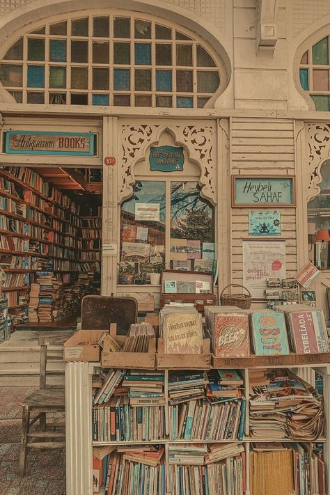 1940s Bookstore, Old Bookstore Aesthetic Vintage, Cute Bookstore Aesthetic, European Bookstore, Used Bookstore Aesthetic, Old Cafe Aesthetic, Old Bookstore Aesthetic, Cozy Bookstore Aesthetic, Dream Bookstore