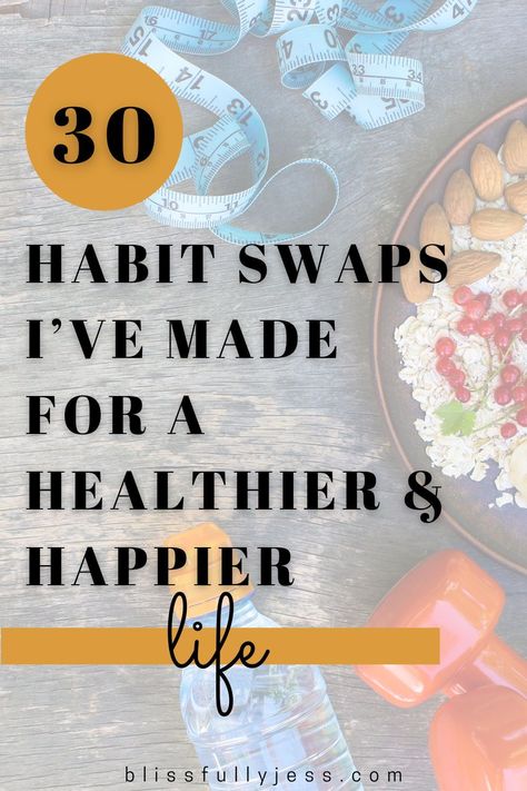 Looking for some ideas for healthy habits to incorporate into your lifestyle? In this post I've put together a list of 30 habit swaps that I've made in my own lifestyle. If you are interested in incorporating more habits into your own daily routines, here is a list of healthy habit swaps to give you some ideas! / healthy habits / healthy lifestyle / balanced lifesyle / how to live a balanced lifestyle / self love / self care / motivation / inspiration // blissfullyjess.com New Healthy Habits, Start A Healthy Lifestyle, Adult Activities, Self Love Self Care, Practicing Self Love, Healthy Happy Life, Healthy Changes, Workshop Ideas, Lack Of Motivation