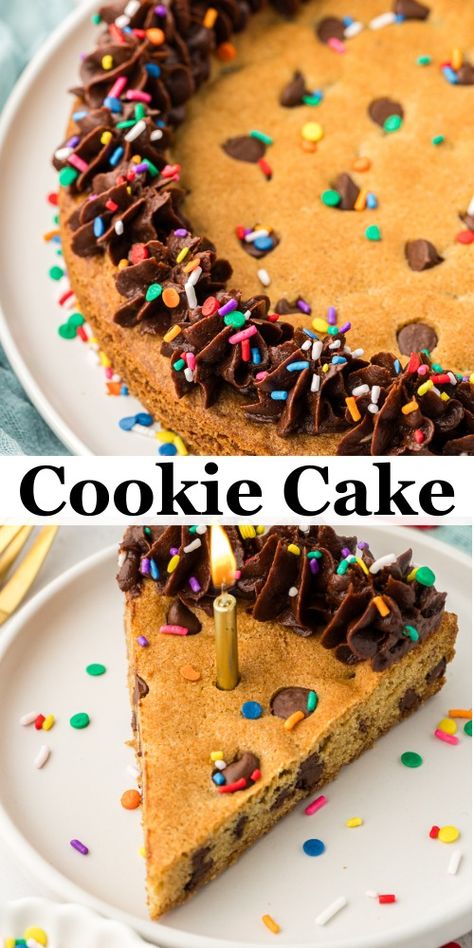 How To Decorate A Cookie Cake, Best Cookie Cake, Homemade Cookie Cake, Cookie Cake Icing, Homemade Cookie Cakes, Popular Desserts Recipes, Homemade Cookie, Most Popular Desserts, Chocolate Cake Cookies