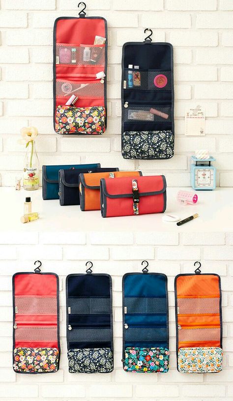 Sewing Organization Ideas, Mochi Things, Hanging Toiletry Bag, Trendy Sewing, Sewing Organization, Travel Toiletries, Toiletry Bag Travel, Travel Kits, Travel Pouch