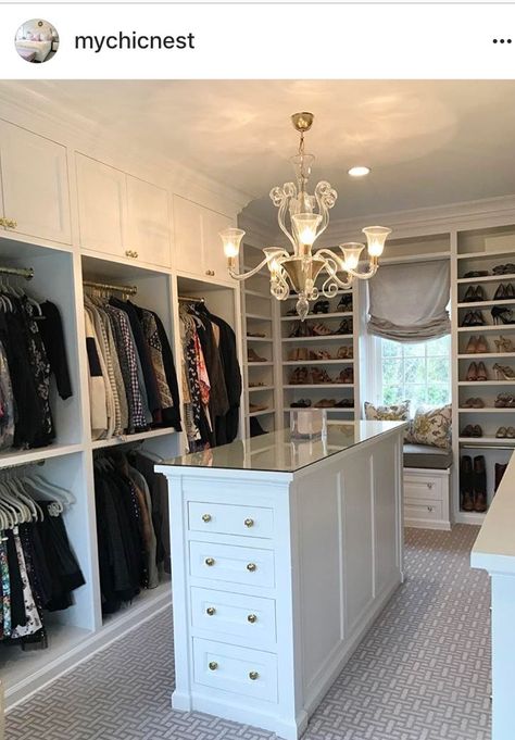 Closet | Closet remodel, Closet makeover, Closet renovation Closet Island Ideas, Remodel Closet, Master Closet Design, House Closet, Luxury Closets, Closets Design, Closet Island, Closet Planning, Dressing Room Closet