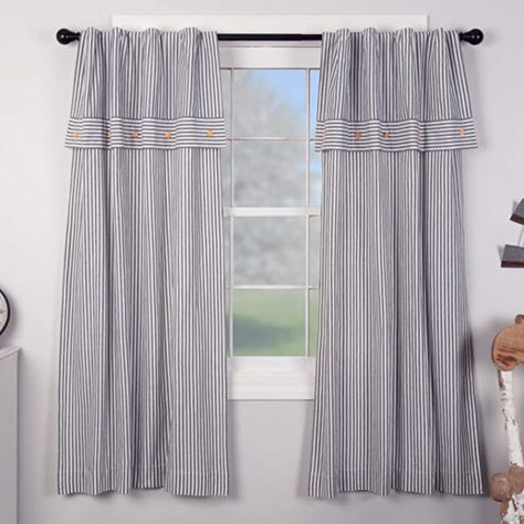 Amazon.com: Piper Classics: Panels Ticking Stripe Curtains, Piper Classics, Curtain Store, Grey Duvet, Baby Crib Bedding Sets, Gray Duvet Cover, Blue Panels, Striped Curtains, Farmhouse Curtains