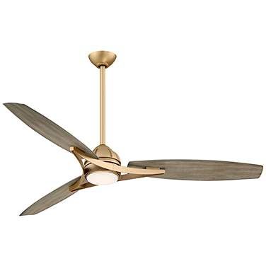 65" Minka Aire Molino Soft Brass Wet Location LED Smart Fan Farmhouse Ceiling Fan, Iron Accents, Contemporary Ceiling Fans, Minka Aire, Outdoor Fan, Fan Style, Outdoor Ceiling, Lodge Style, Dimmable Led Lights