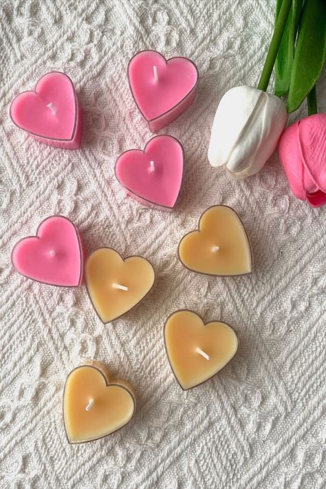 Heart Shaped Tea light Candles Soy Wax Candles Hand Poured in UK Handmade Diy Bougie, Weird Candles, Light Candles, Photo Candles, Tea Candles, Jewelry Candles, Hand Candle, Wax Candles, Light Candle