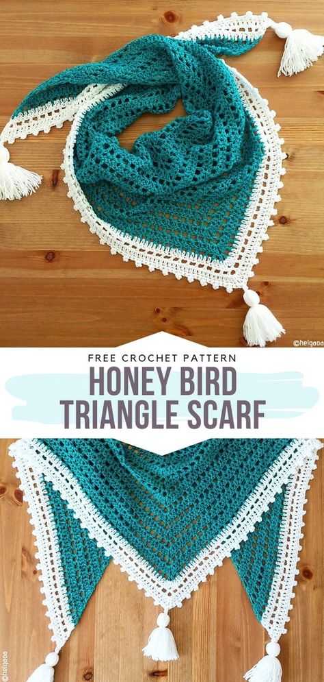 Spring Energy Scarves Free Crochet Patterns Triangle En Crochet, Days Of The New, Spring Energy, Triangle Scarf Crochet Pattern, Crochet Triangle Scarf, One Skein Crochet, شال كروشيه, Crochet Scarf Pattern Free, Confection Au Crochet