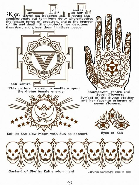 Kali Symbol Tattoo, Indian Tribals Drawing, Hinduism Tattoos Symbols, Kundalini Back Tattoo, Henna Symbols And Meanings, Tibetan Mandala Tattoo, Kali Symbol, Kundalini Tattoo, Kali Yantra