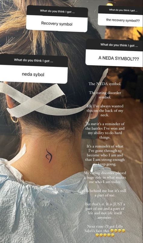 Body Acceptance Tattoo Ideas, Self Acceptance Tattoo Symbol, Recovery Tatoos Ideas, Acceptance Tattoo Symbol, Creative Neda Tattoos, Tattoos For Eating Recovery, Tattoo Positions For Women, Tattoo Designs Neda, Tattoos Neda