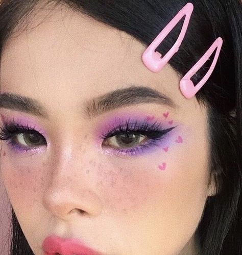 Purple And Pink Makeup, Purple Makeup Ideas, 2020 Makeup, Drag Make-up, Indie Makeup, Kawaii Makeup, Purple Makeup, Simple Makeup Looks, Makijaż Smokey Eye