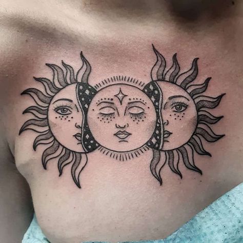 Top 35 Best Sun and Moon Tattoos - [2020 Inspiration Guide] Sun Tattoo Meaning, Moon Sun Tattoo, Tato Dengan Makna, Omerta Tattoo, Sun And Moon Tattoo, 2024 Inspiration, Moon Tattoos, Circle Tattoos, Moon Tattoo Designs