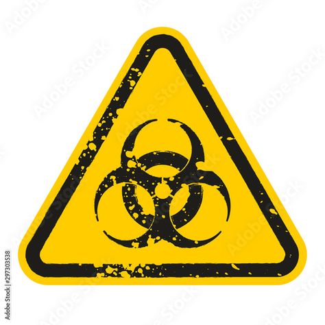 Stock Image: Grunge Danger biohazard sign isolated on white background. Vector illustration Danger Sign Aesthetic, Biohazard Sign, Sign Aesthetic, Biohazard Symbol, Illustration Clip Art, Apocalypse Survival, Zombie Apocalypse, Cal Logo, Danger Sign