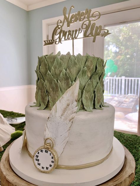 Peter Pan Wedding Cake, Peter Pan Themed Cake, Peter Pan Wedding Theme, Peter Pan Cake Ideas, Peter Pan Cupcakes, Peter Pan First Birthday Party, Peter Pan Baby Shower Ideas, Peter Pan Party Ideas, Peter Pan Themed Party